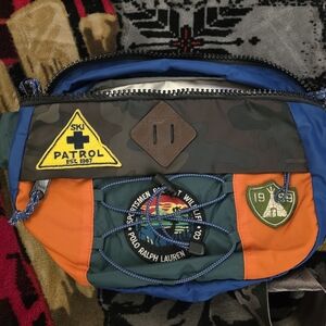 Wildlife Polo by Ralph Lauren Men's Orange and Blue Belt Bag